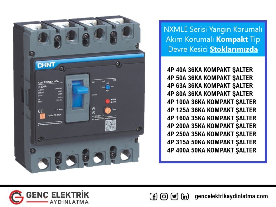 Chint Yangın Korumalı Kompakt Şalterler Stoklarımızda